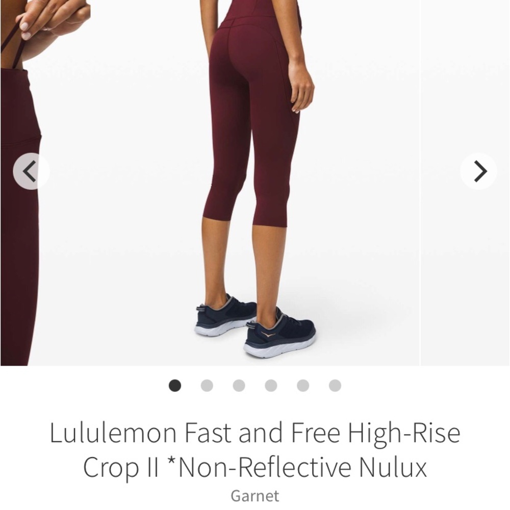 Lululemon size 10 fast and free crop in garnet